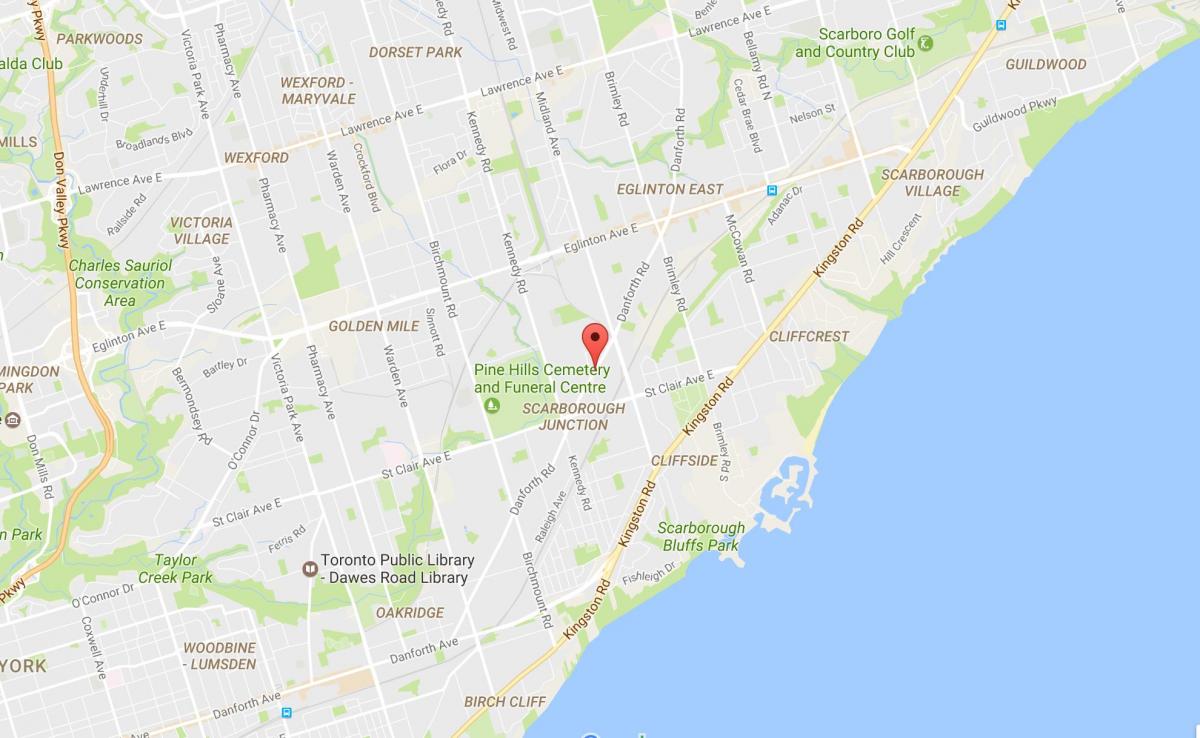 Map of Danforth road Toronto