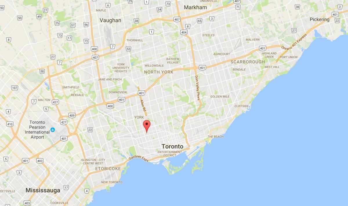 Map of Davenport district Toronto