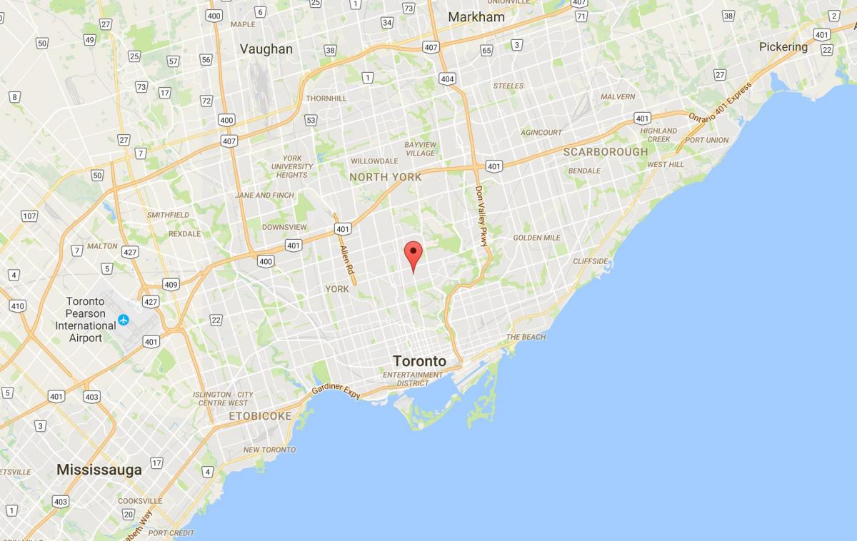 Map of Davisville Village district Toronto