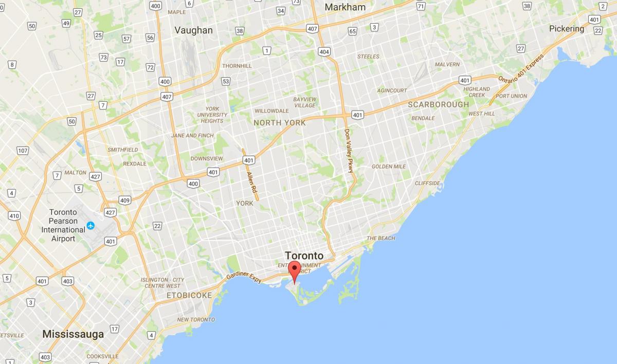 Map of district Toronto Islands district Toronto