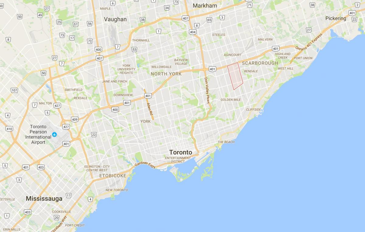 Map of Dorset Park district Toronto