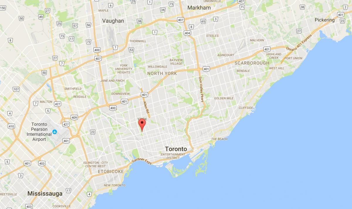 Map of Earlscourt district Toronto