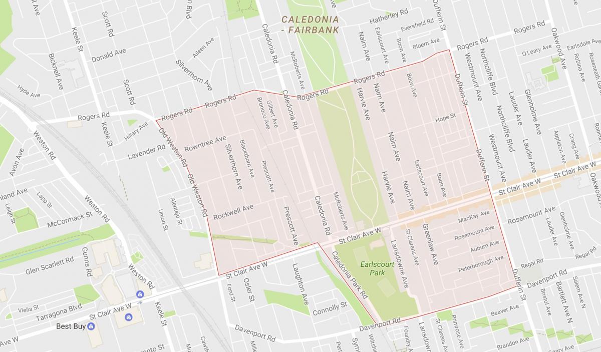 Map of Earlscourt neighbourhood Toronto