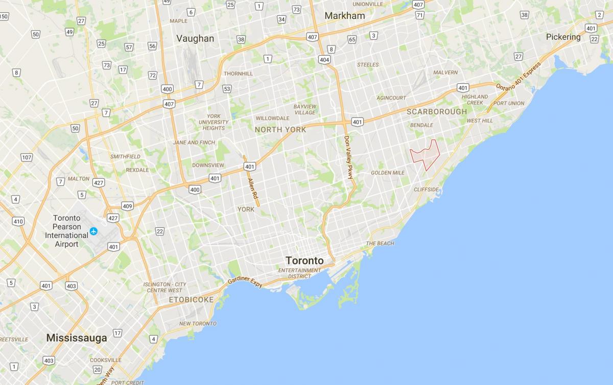 Map of Eglinton East district Toronto