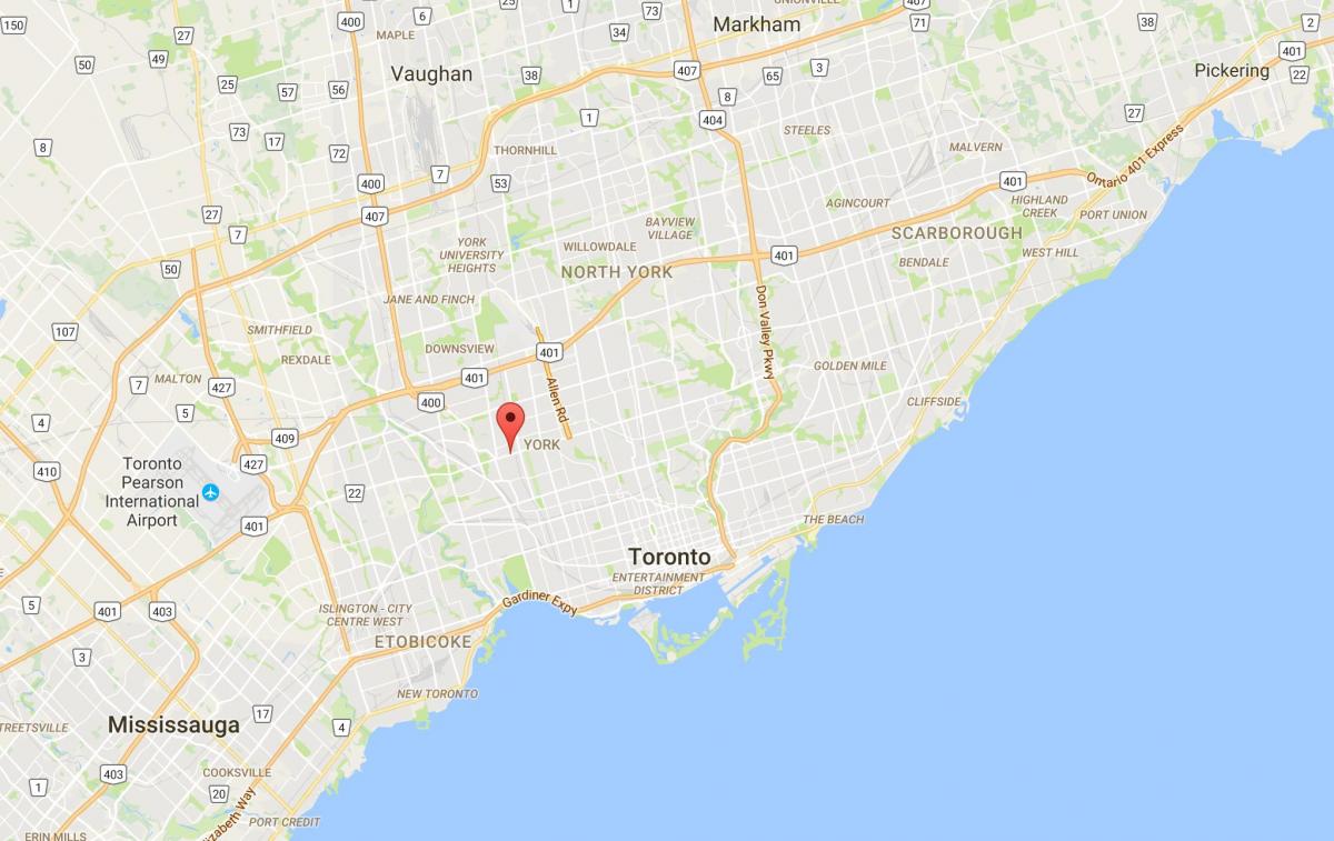 Map of Eglinton West district Toronto