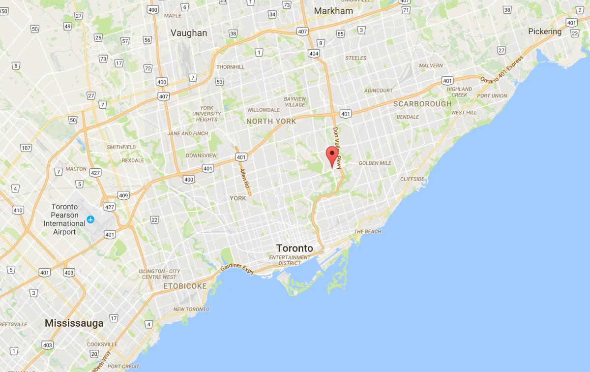 Map of Flemingdon Park district Toronto