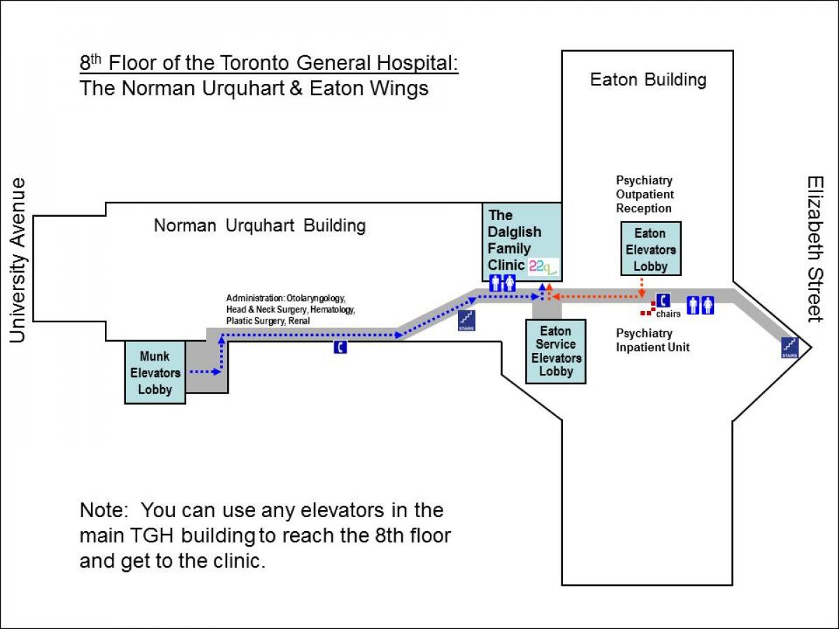 Map of General Hospital 8 th floor Toronto