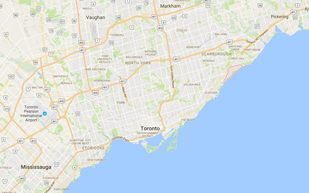 Map of Guildwood district Toronto