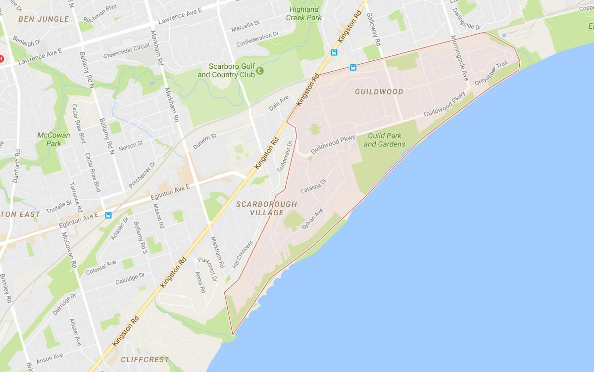 Map of Guildwood neighbourhood Toronto