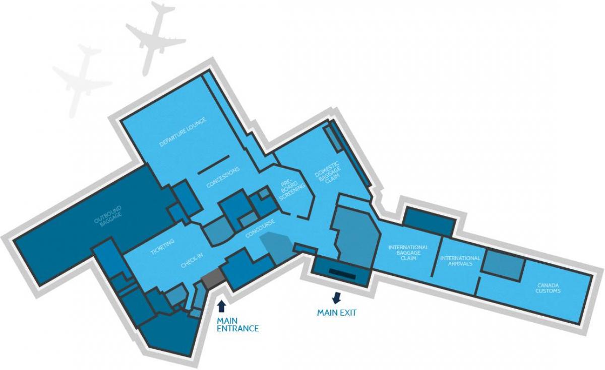 Map of Hamilton airport terminal