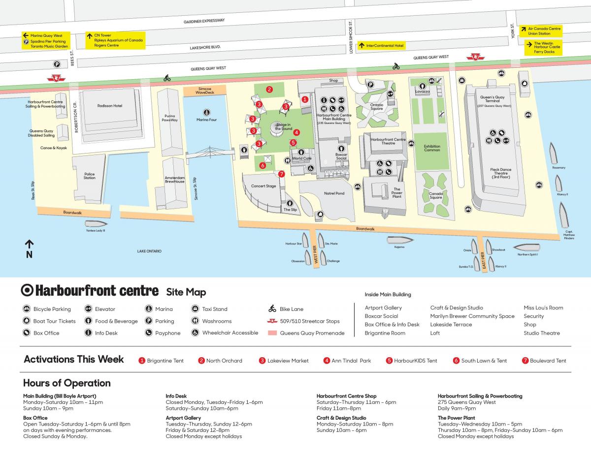 Map of Harbourfront centre parking