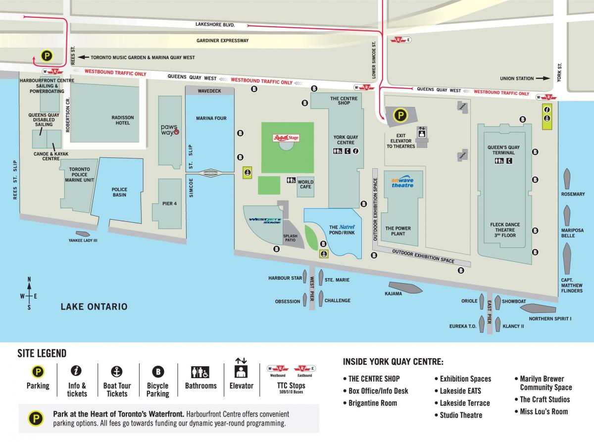 Map of Harbourfront Centre Toronto