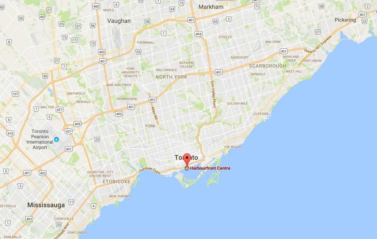 Map of Harbourfront district Toronto