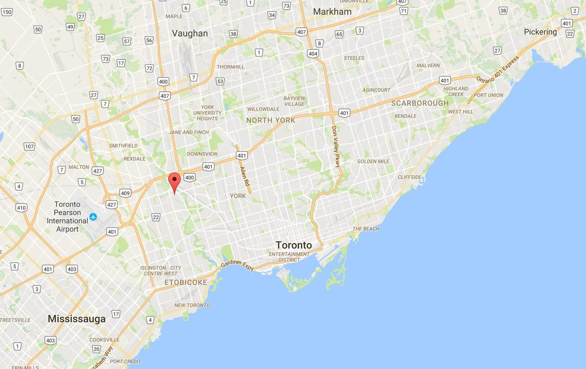 Map of Humber Heights – Westmount district Toronto