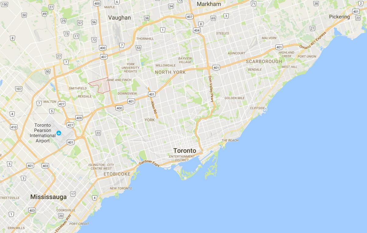 Map of Humbermede district Toronto
