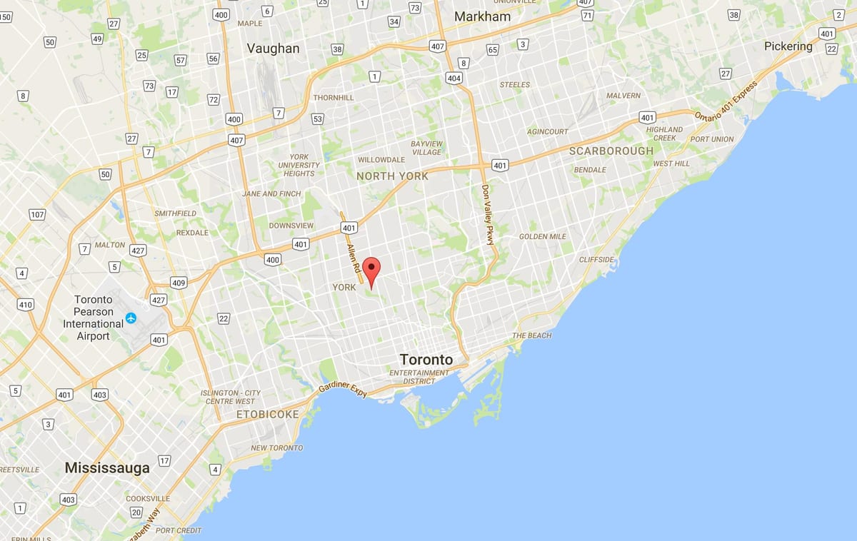 Map of Humewood–Cedarvale district Toronto
