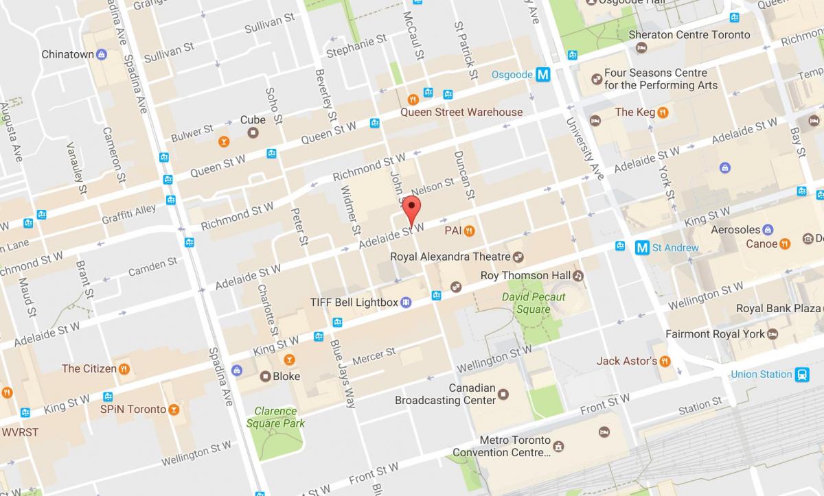 Map of John street Toronto