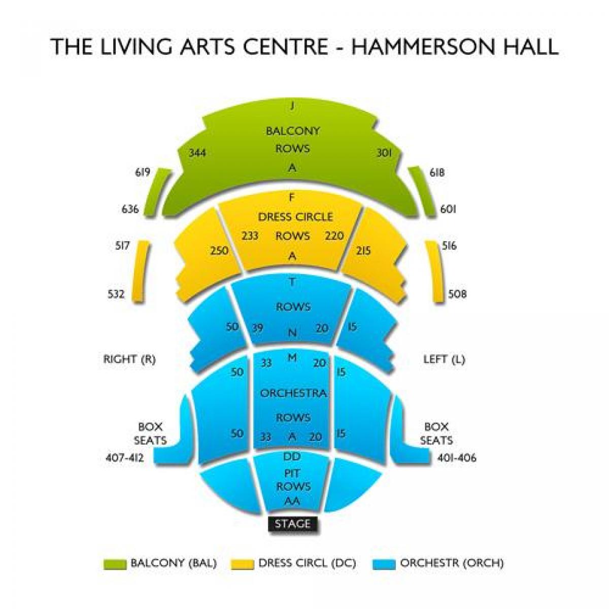 Map of Living Arts Centre Hammerson hall