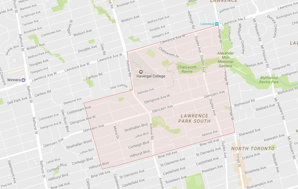 Map of Lytton Park neighbourhood Toronto