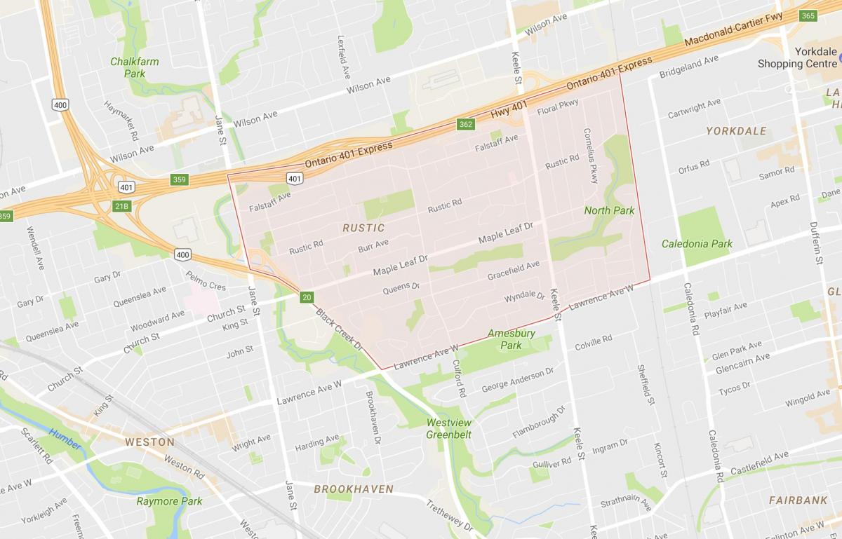 Map of Maple Leafneighbourhood Toronto