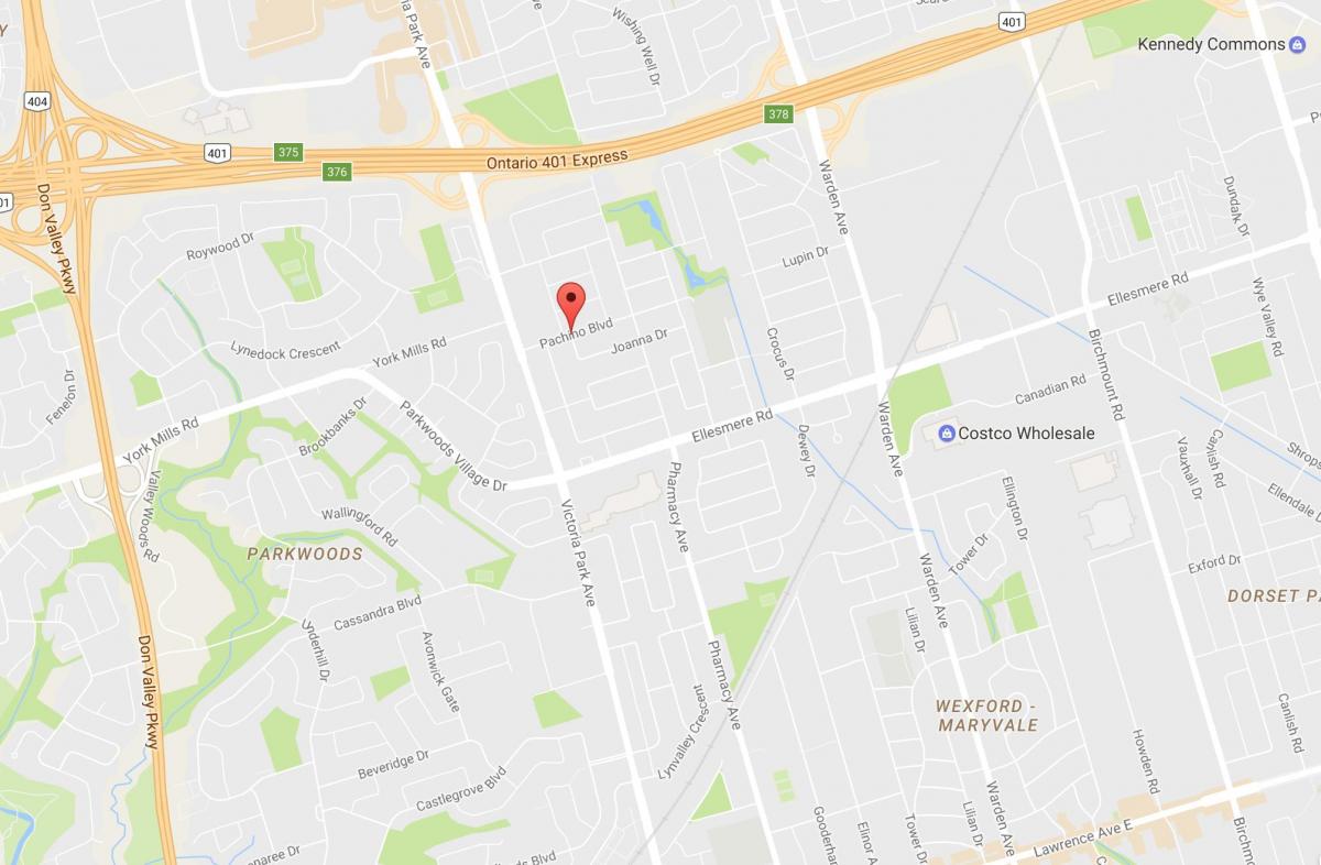 Map of Maryvalen eighbourhood Toronto