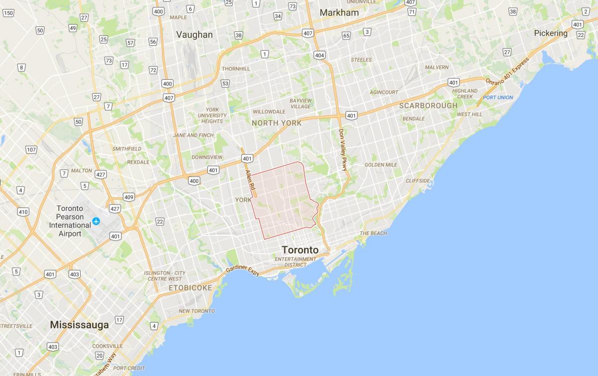 Map of Midtown district Toronto