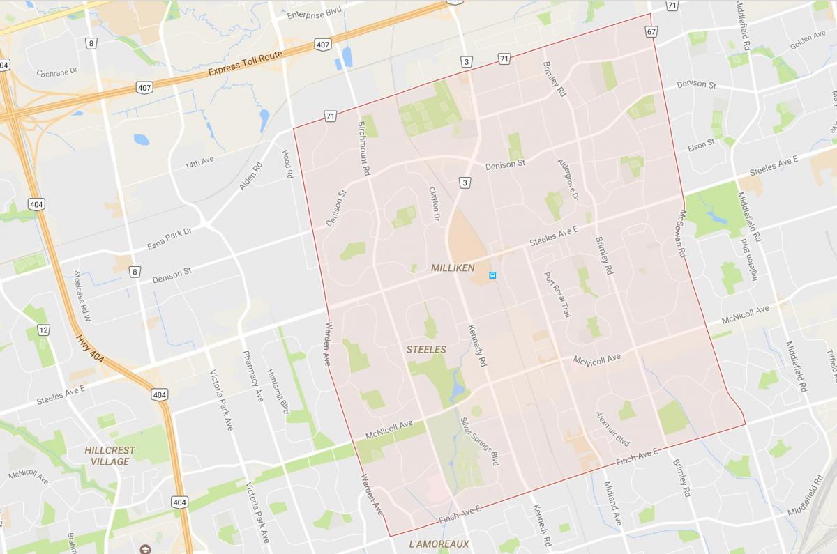Map of Milliken neighbourhood Toronto