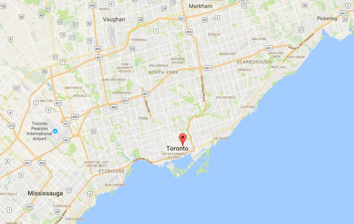 Map of Moss Park district Toronto