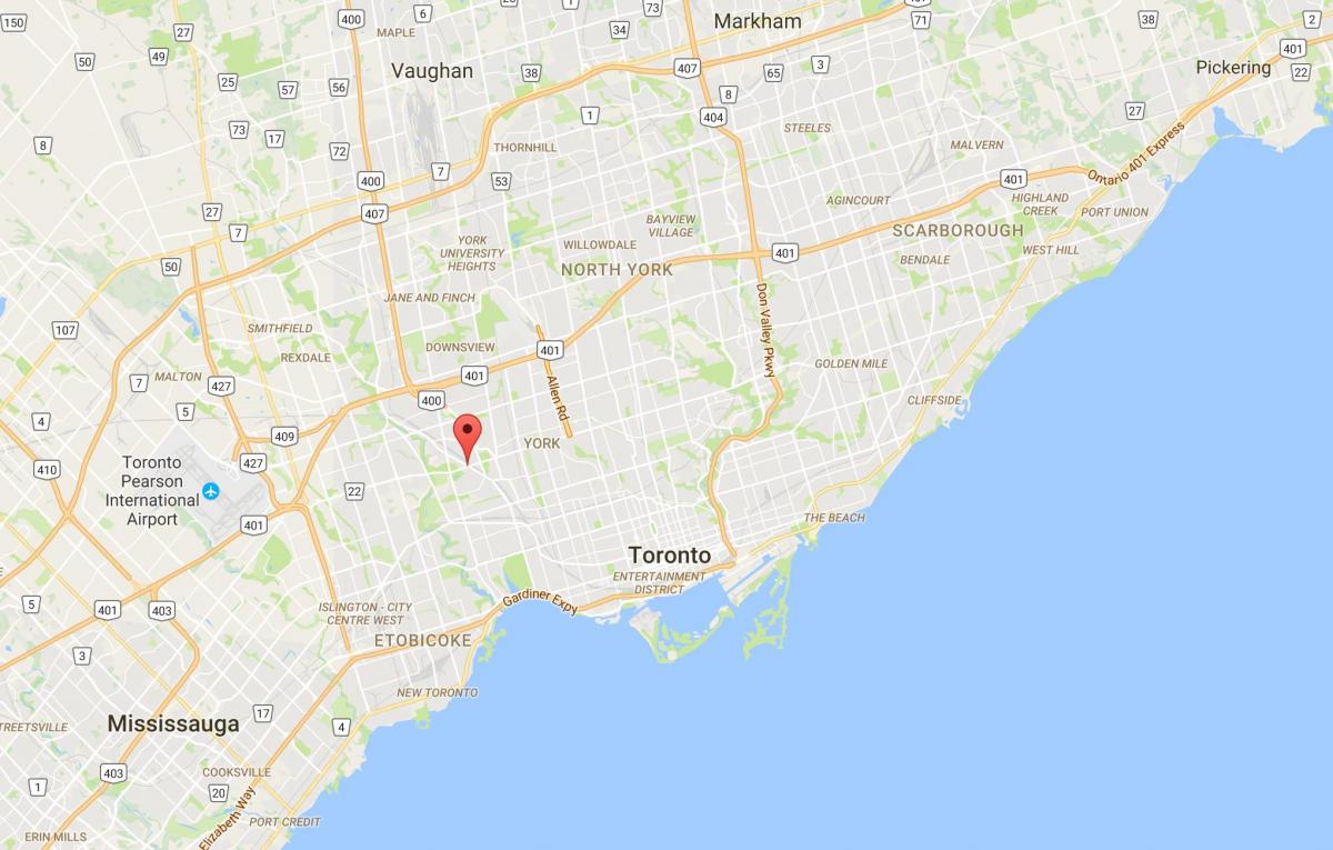 Map of Mount Dennis district Toronto