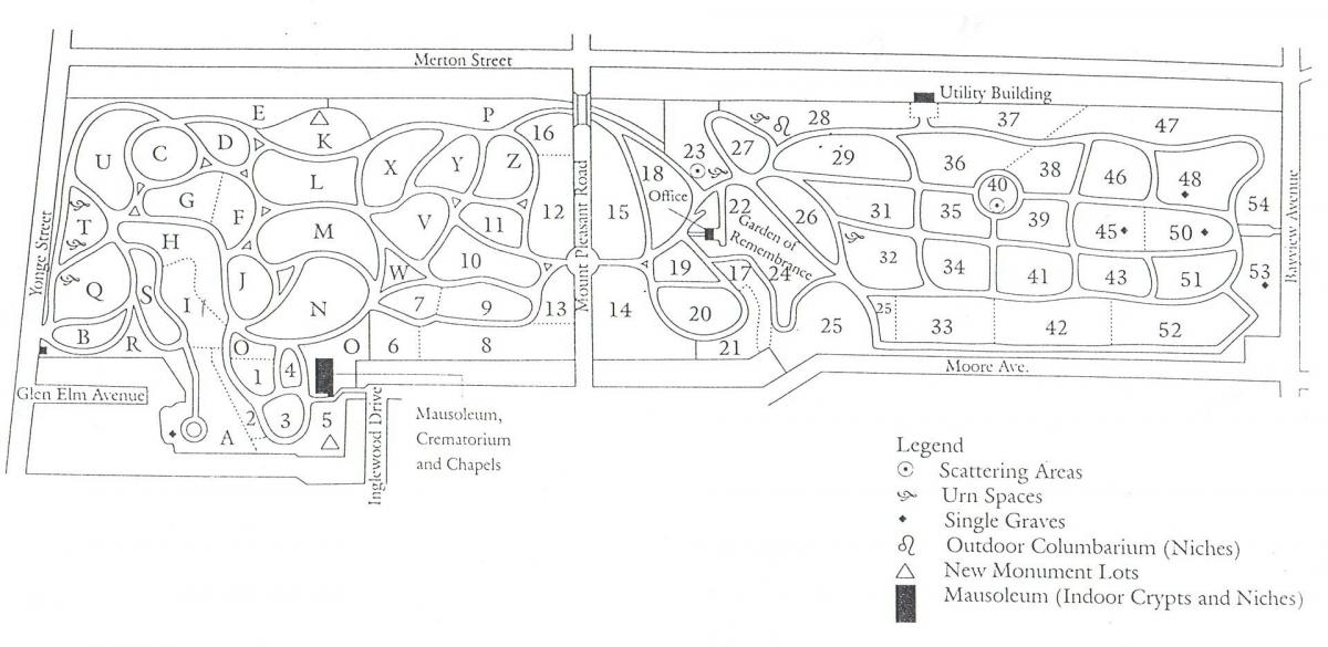 Map of Mount pleasant cemetery