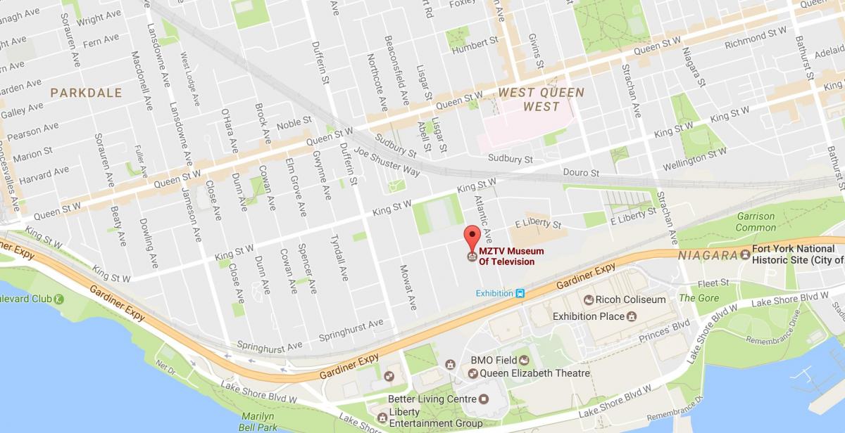 Map of MZTV museum of television Toronto