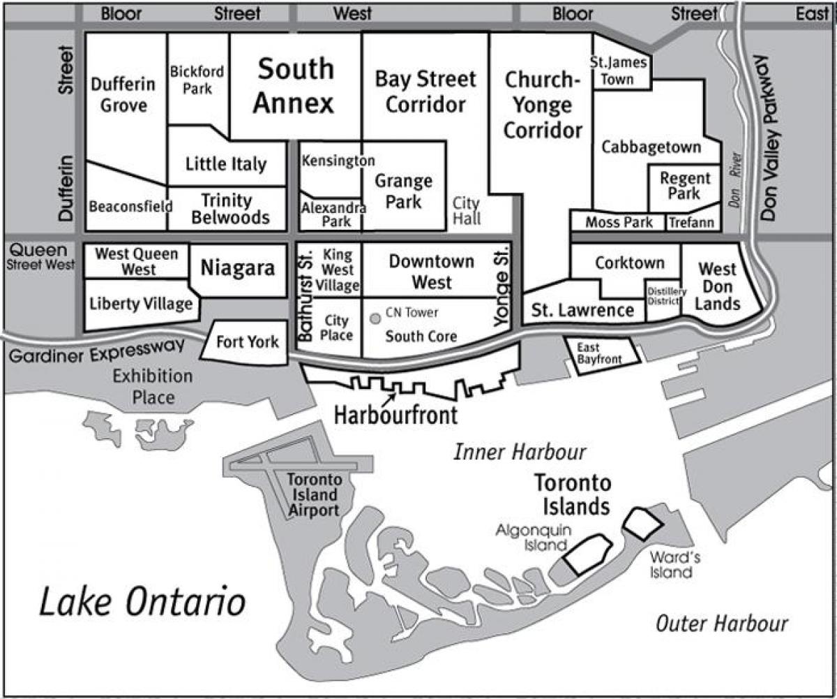 Map of Neighborhood South Core Toronto