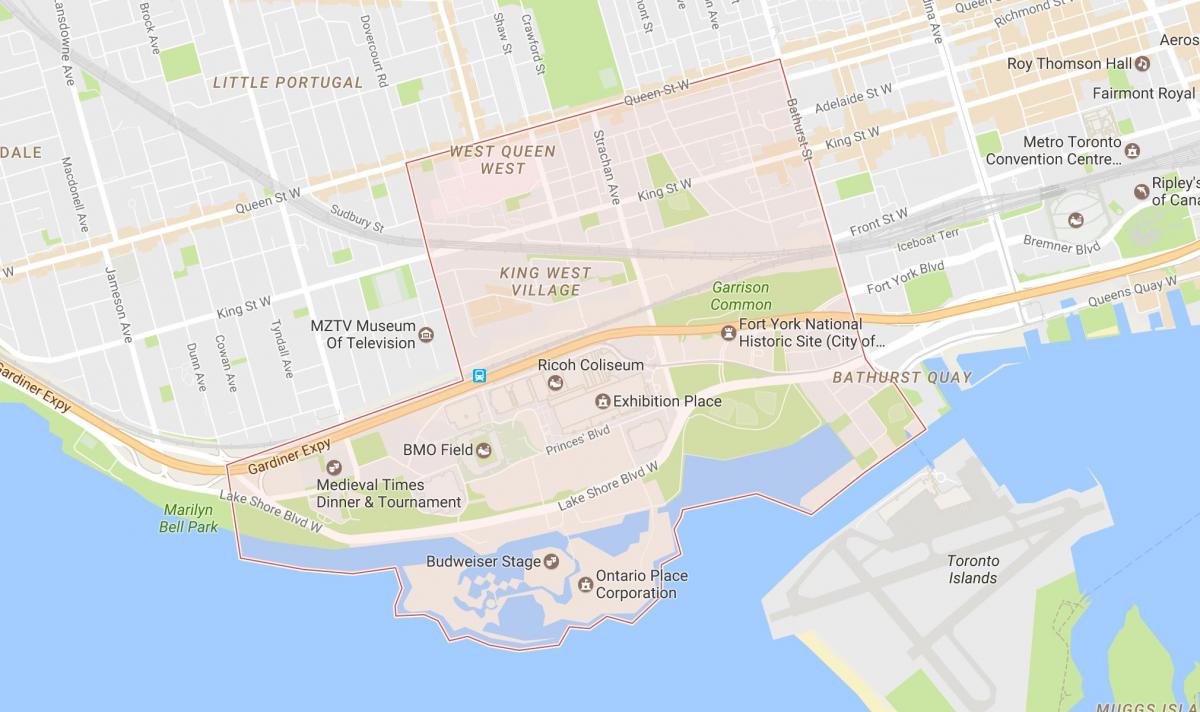 Map of Niagara neighbourhood Toronto