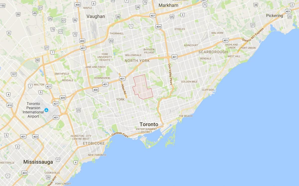Map of North district Toronto