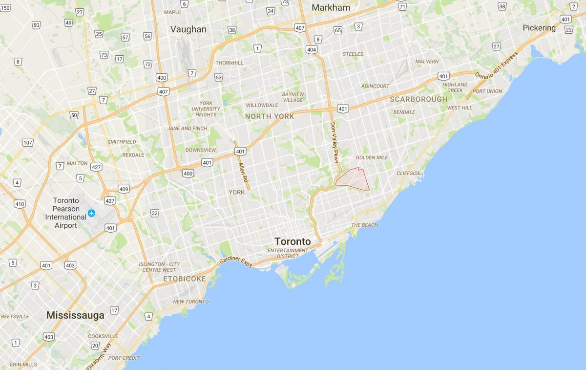 Map of O'Connor–Parkview district Toronto