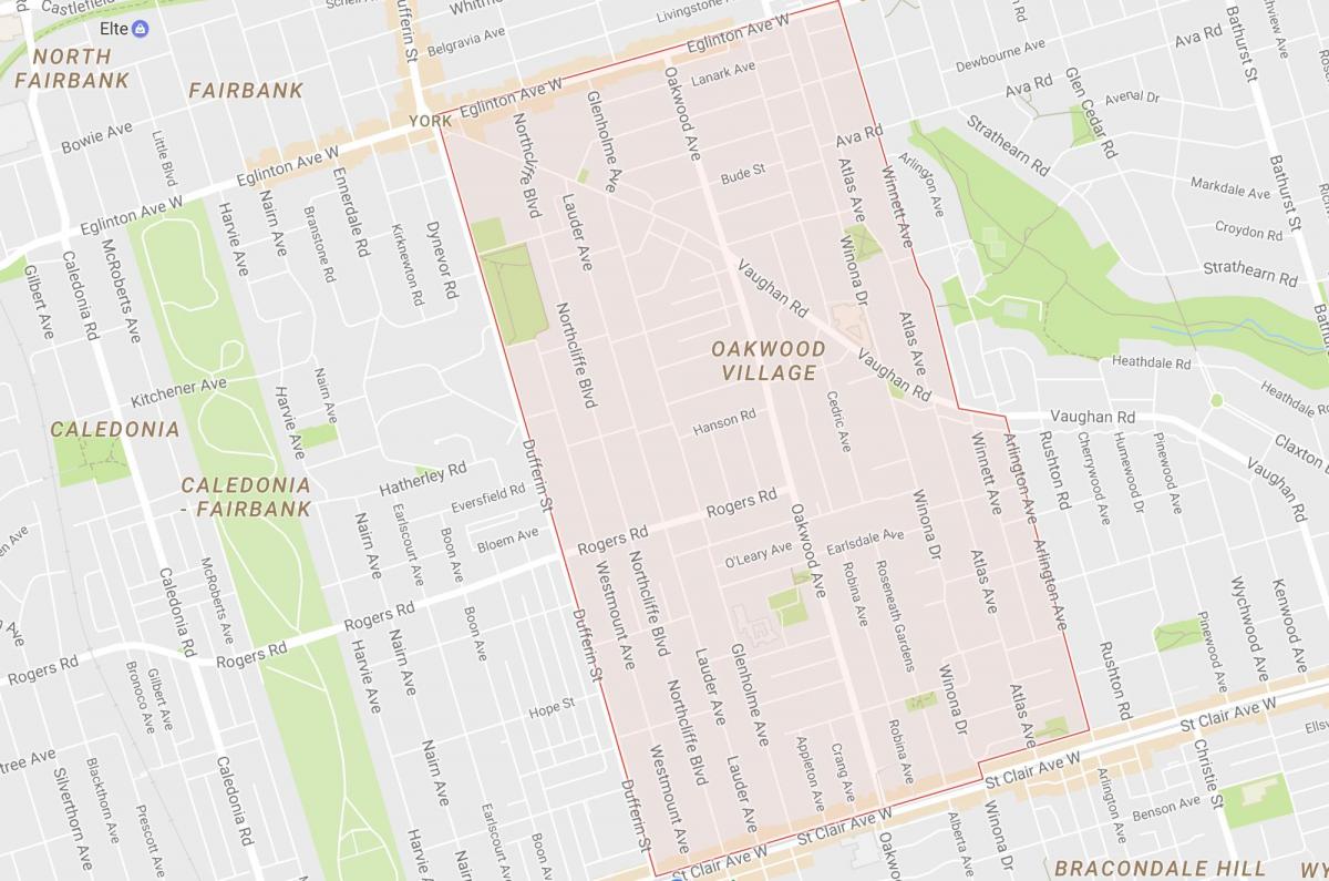 Map of Oakwood–Vaughan neighbourhood Toronto