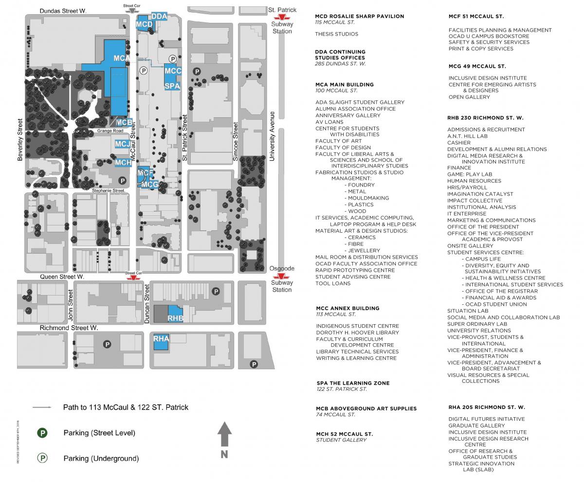 Map of OCAD University Toronto