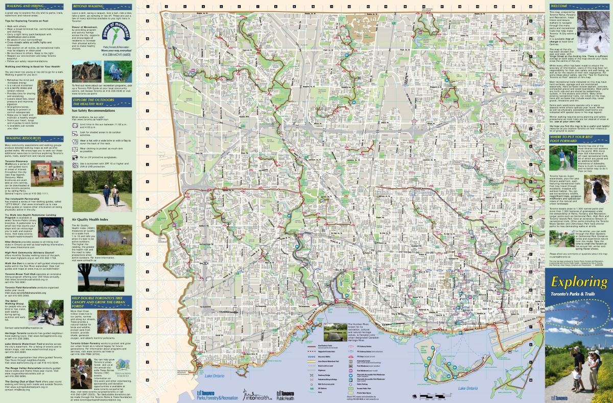 Map of parks and walking trails West Toronto