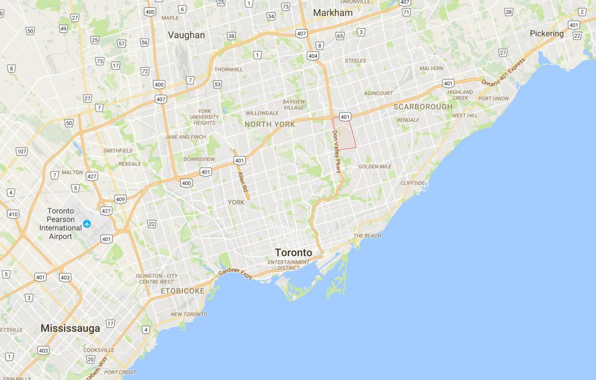 Map of Parkwoods district Toronto