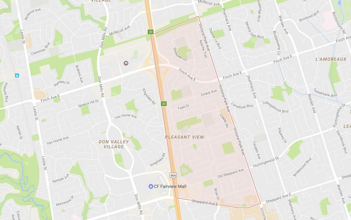 Map of Pleasant View neighbourhood Toronto