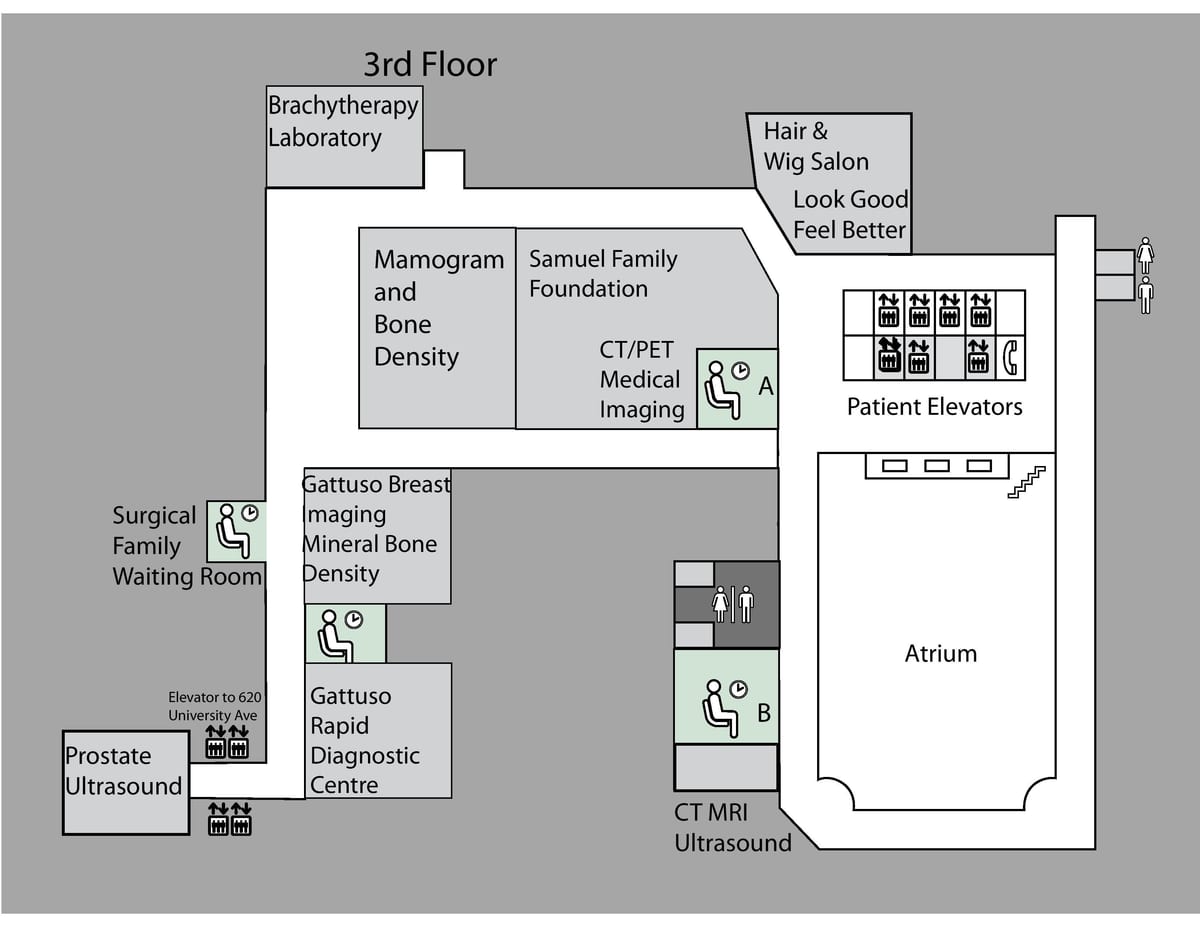 Map of Princess Margaret Cancer Centre Toronto 3rd​ floor