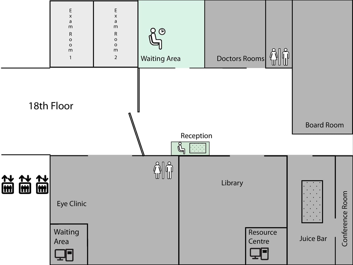 Map of Princess Margaret Cancer Centre Toronto 8th floor​​​​