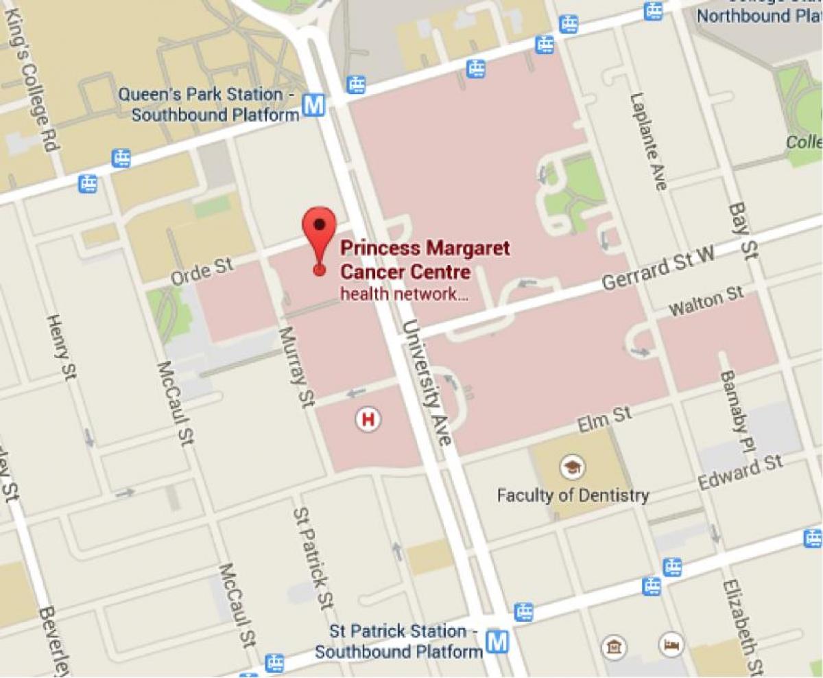 Map of Princess Margaret Cancer Centre Toronto