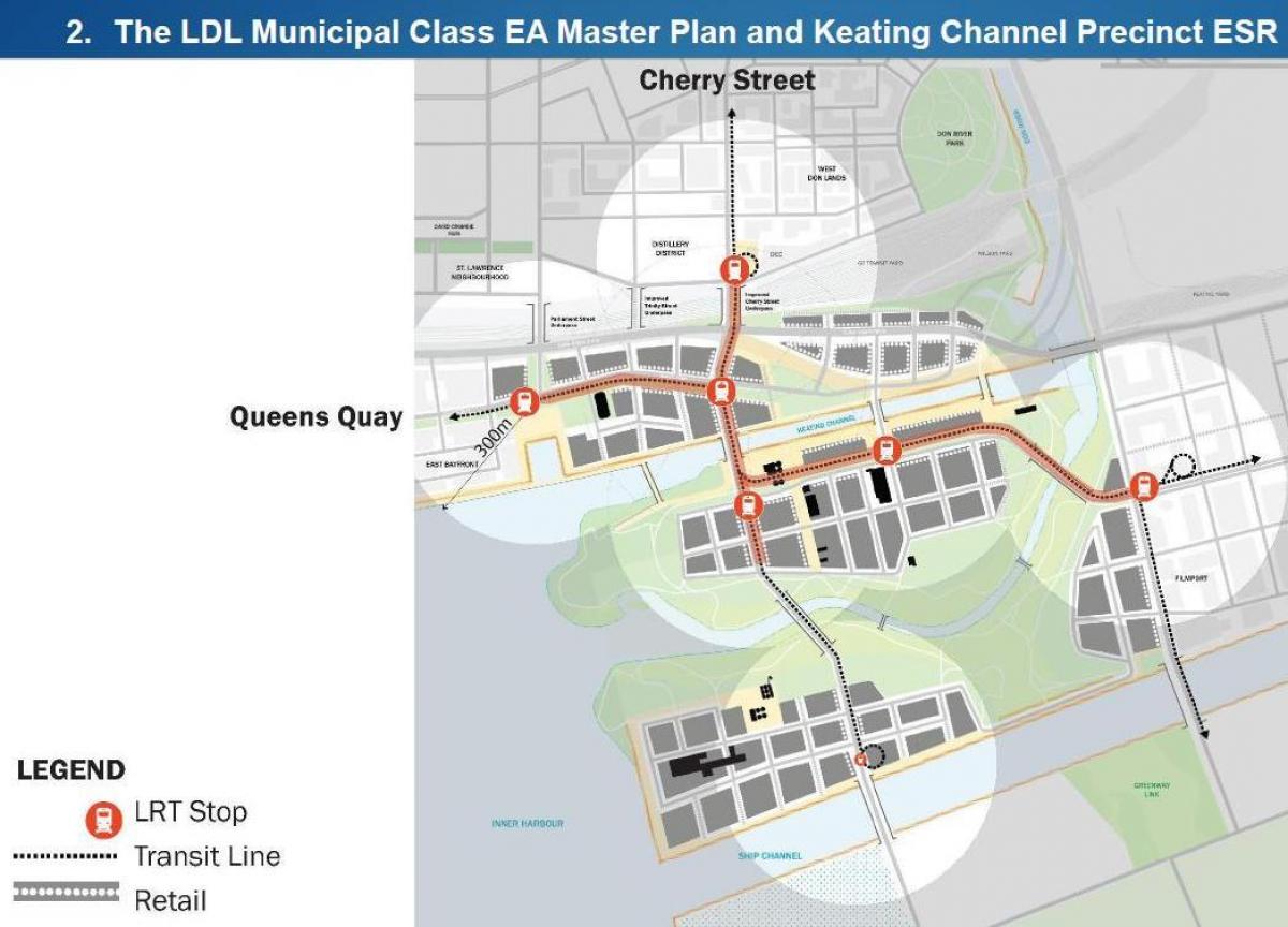 Map of Projets Eastern Waterfront East Bayfront Toronto