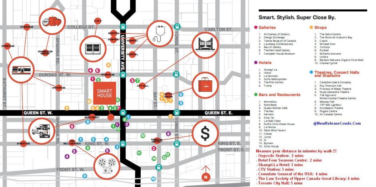 Map of Queen street Toronto