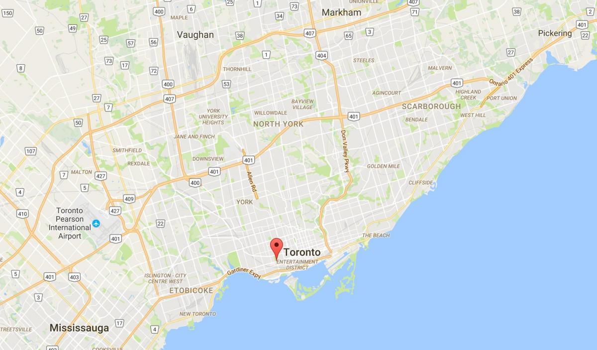 Map of Queen Street West district Toronto