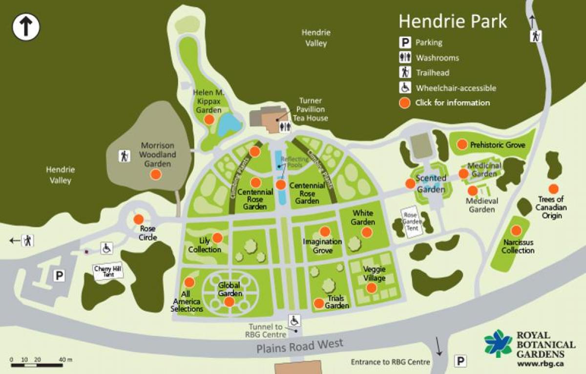 Map of RBG Hendrie Park