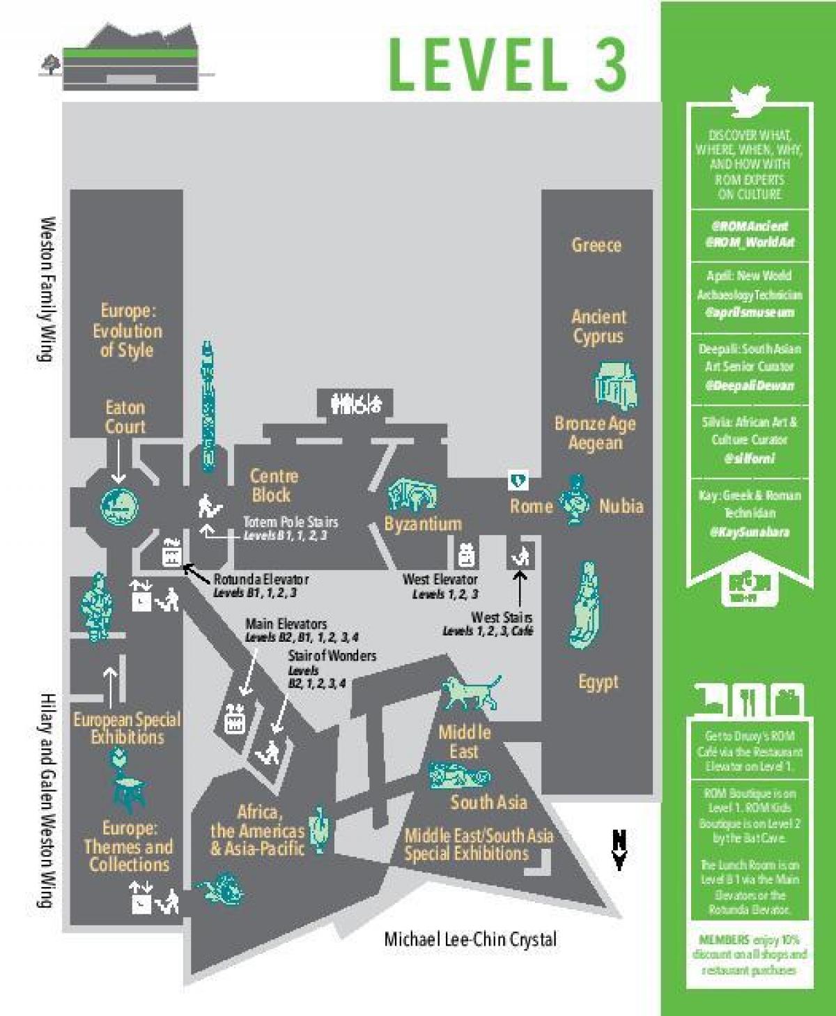 Map of Royal Ontario Museum level 3