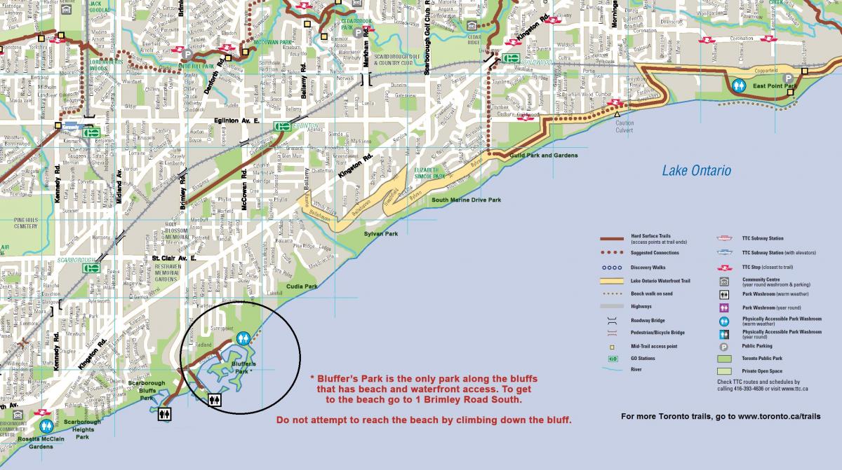 Map of Scarborough Bluffs