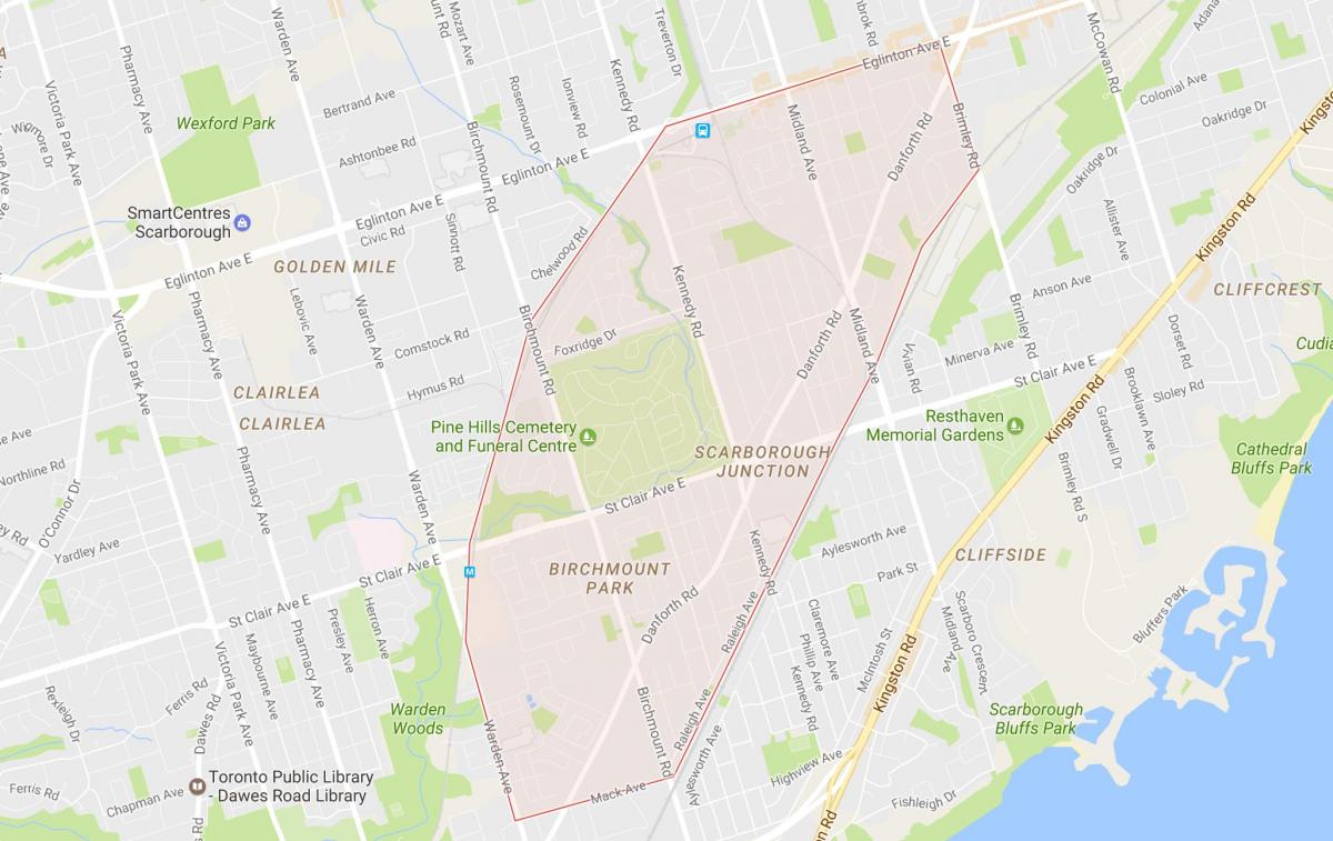Map of Scarborough Junction neighbourhood Toronto